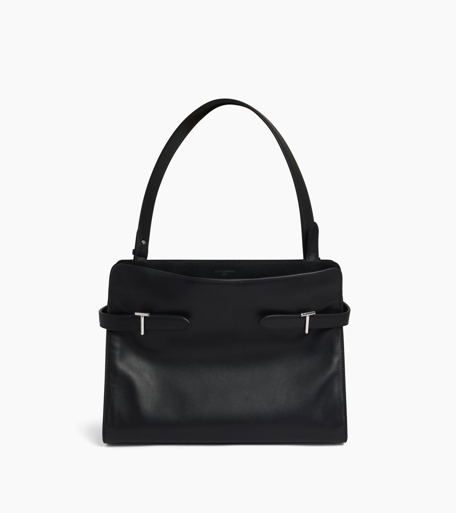 Große Handtasche Emie aus Glatt- und Nubukleder