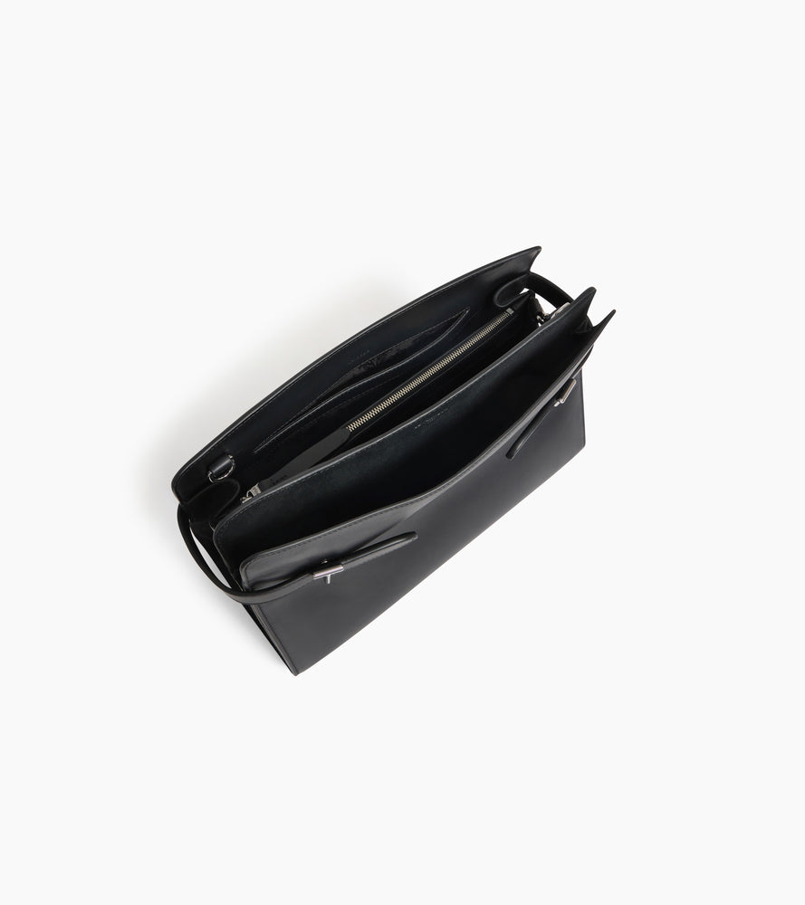 Große Handtasche Emie aus Glatt- und Nubukleder