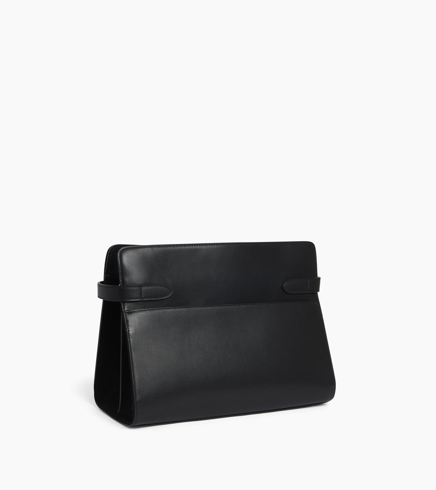 Große Handtasche Emie aus Glatt- und Nubukleder