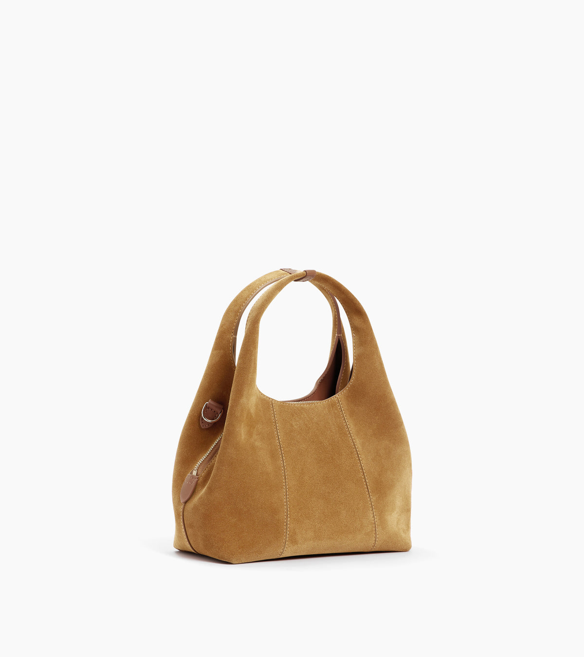 Bolso de mano pequeño Juliette de piel serraje con acabado de terciopelo