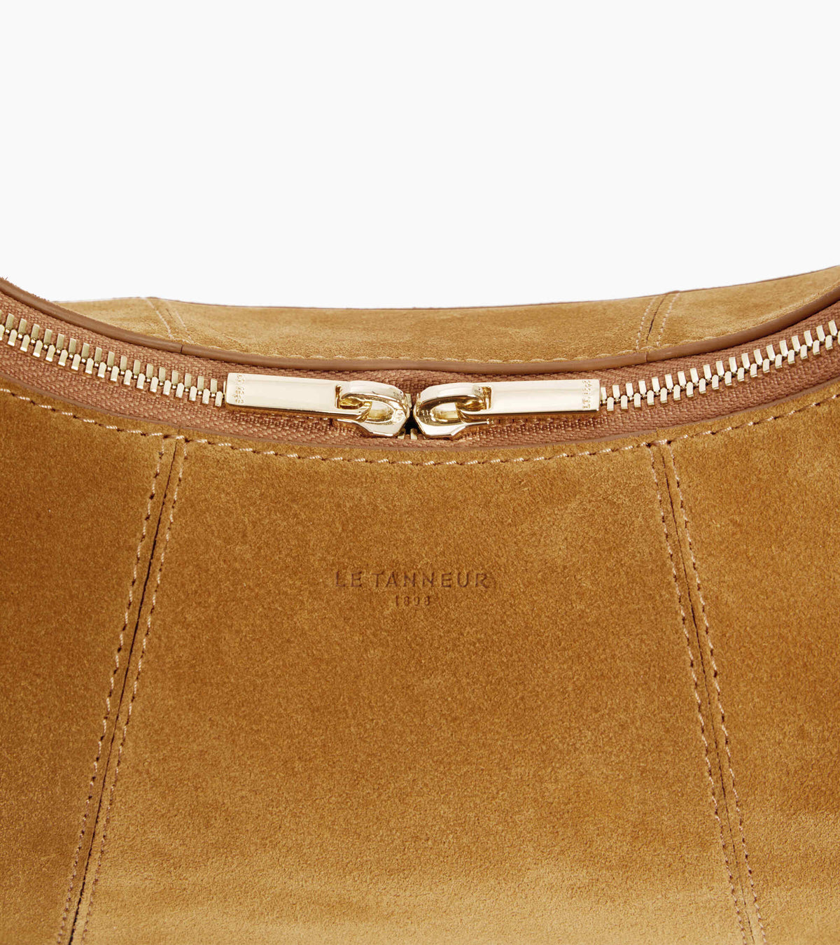 Bolso hobo pequeño Juliette de ante con acabado de terciopelo