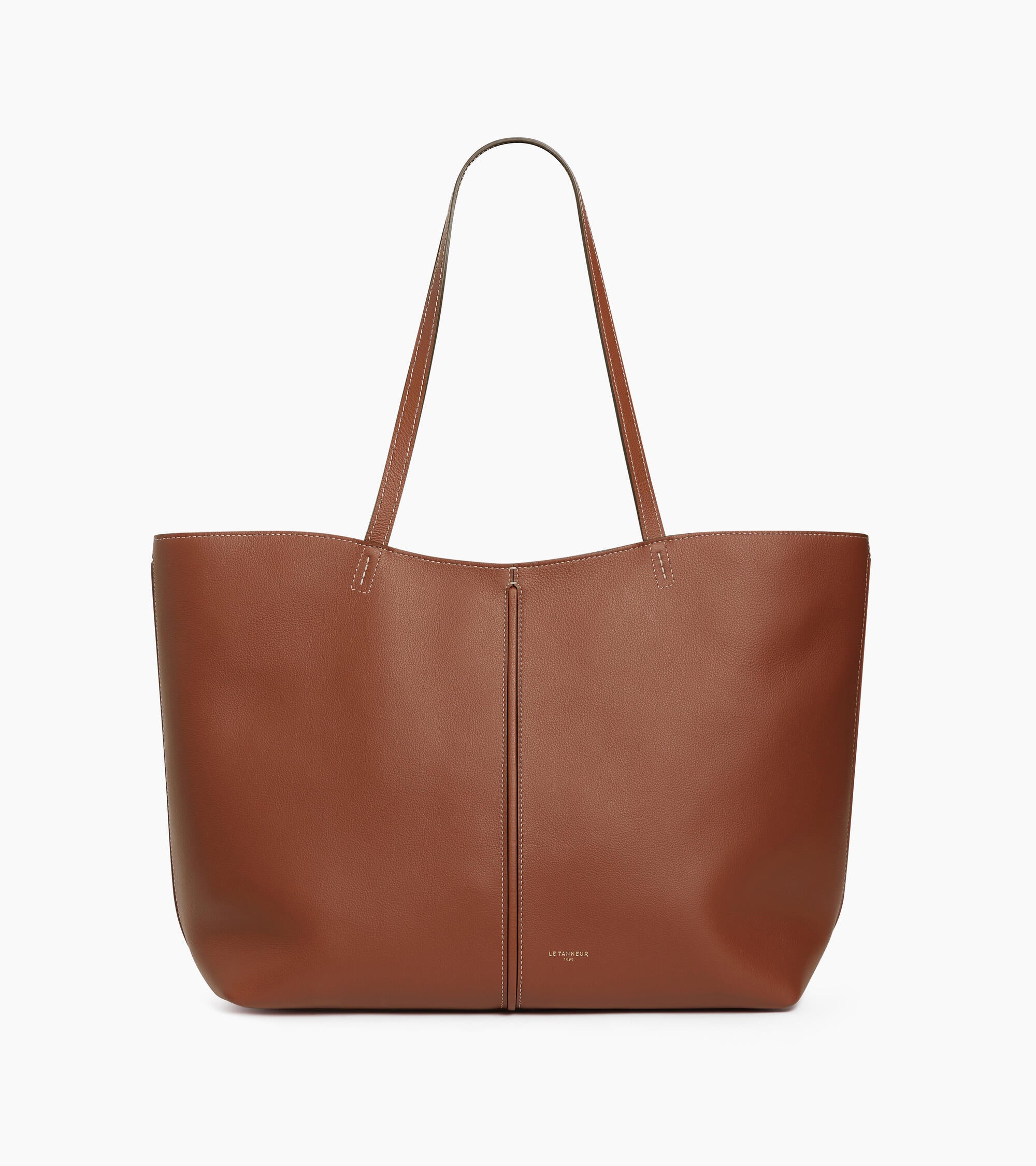 Große Cabas-Tasche Hortense aus doppelseitig genarbtem Leder