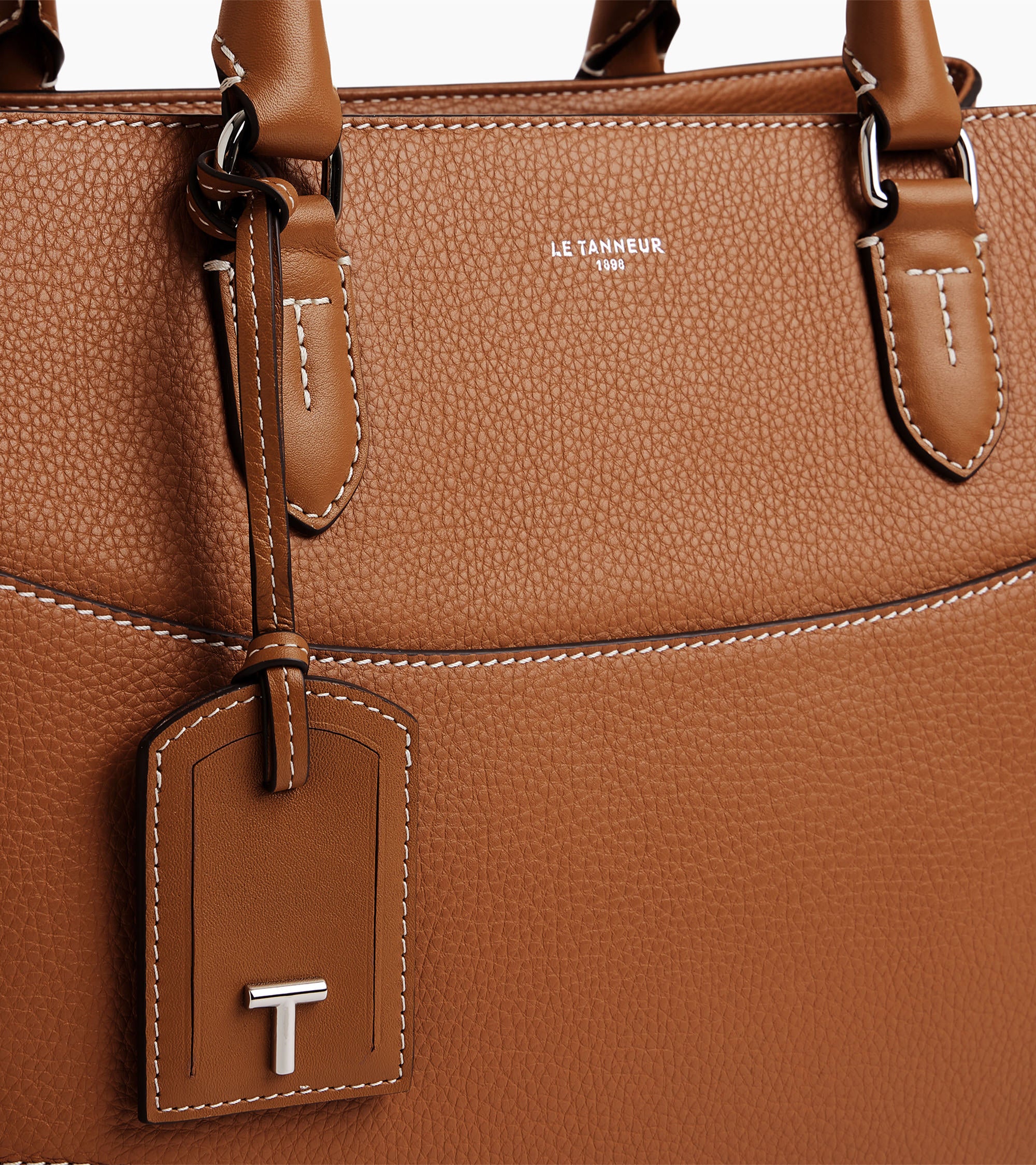 Bolso grande Romy de cuero granulado y liso