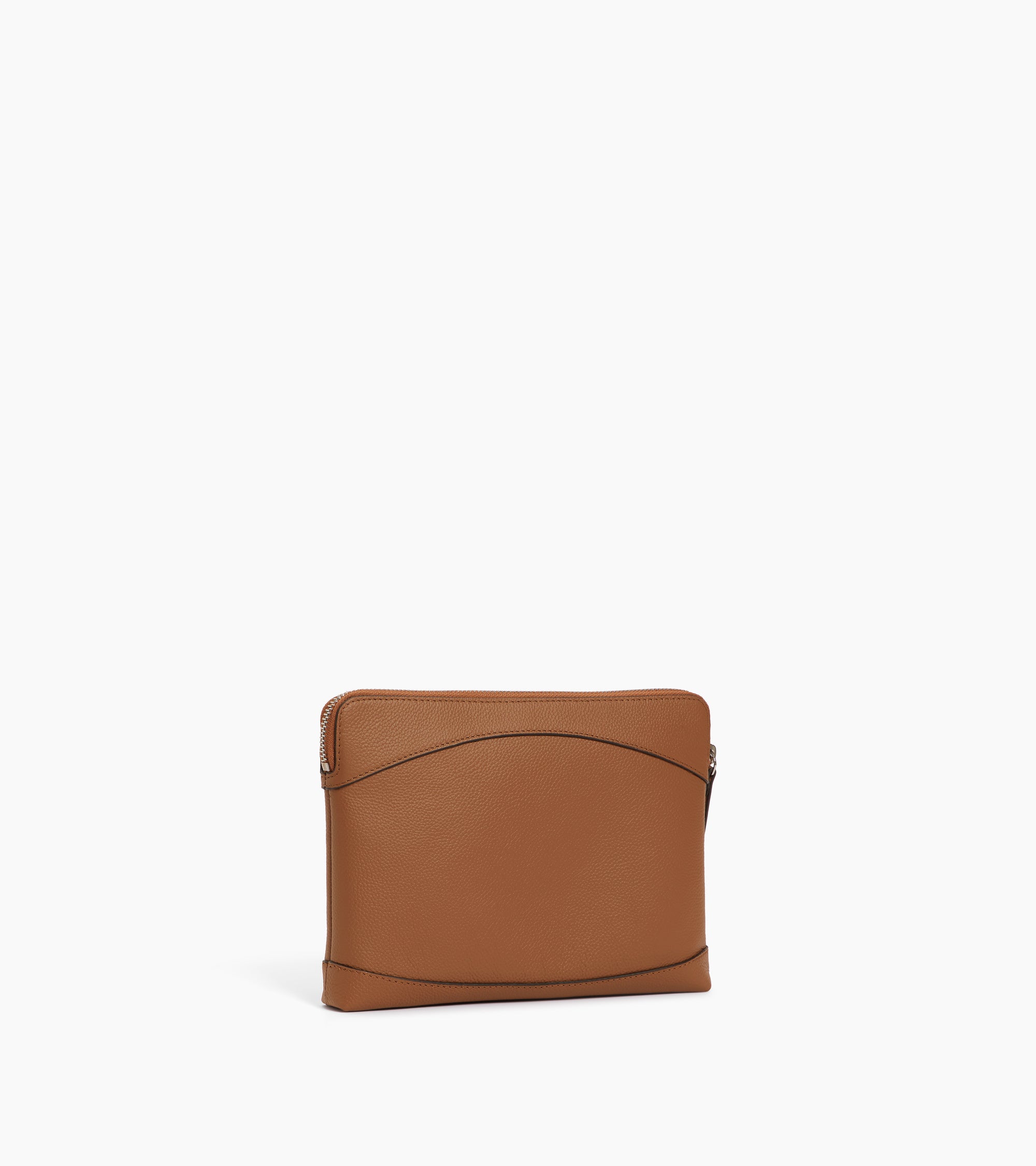 Kleine Tasche aus genarbtem Leder mit Reißverschluss