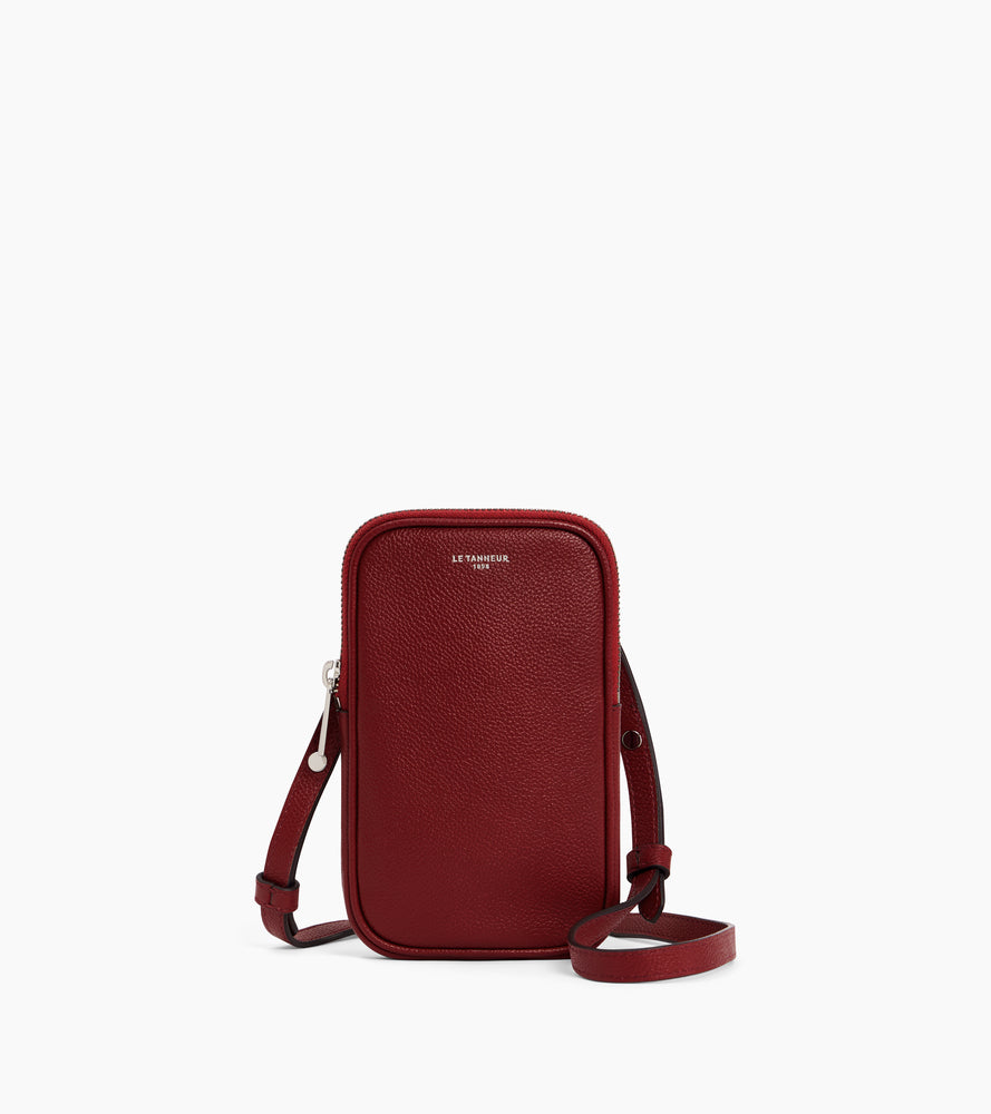Bolso para móvil de cuero granulado