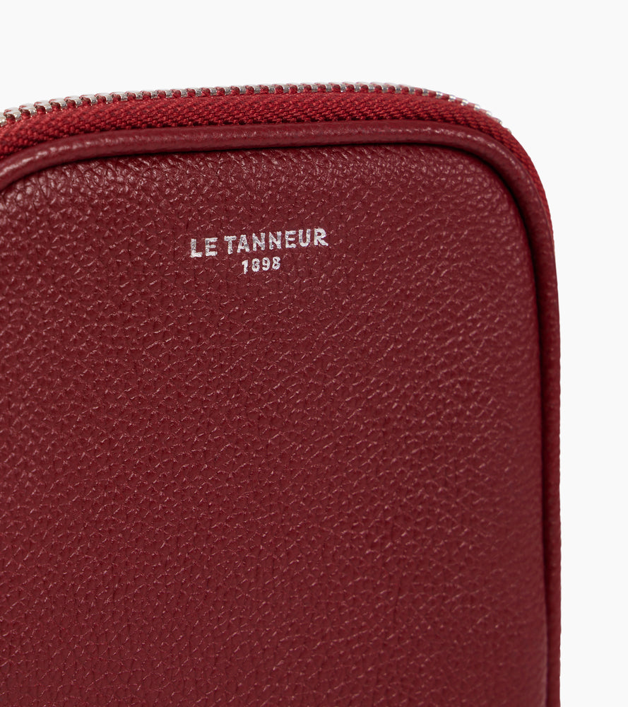 Bolso para móvil de cuero granulado
