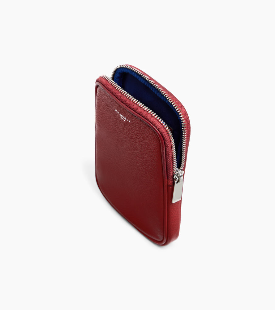 Bolso para móvil de cuero granulado
