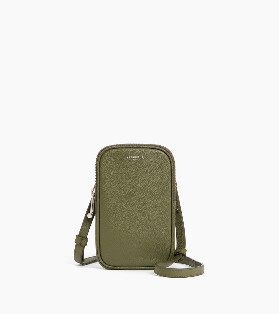 Bolso para móvil de cuero granulado