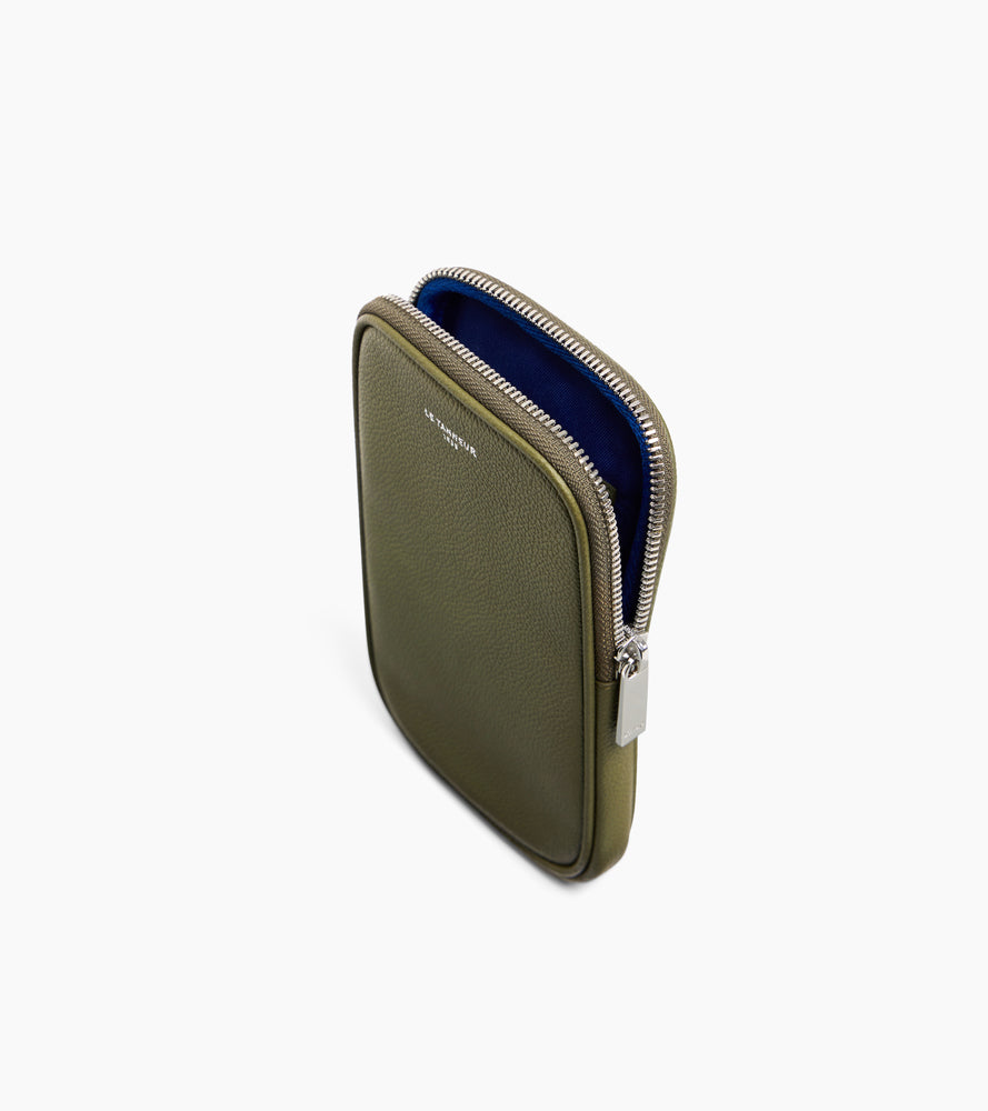 Bolso para móvil de cuero granulado