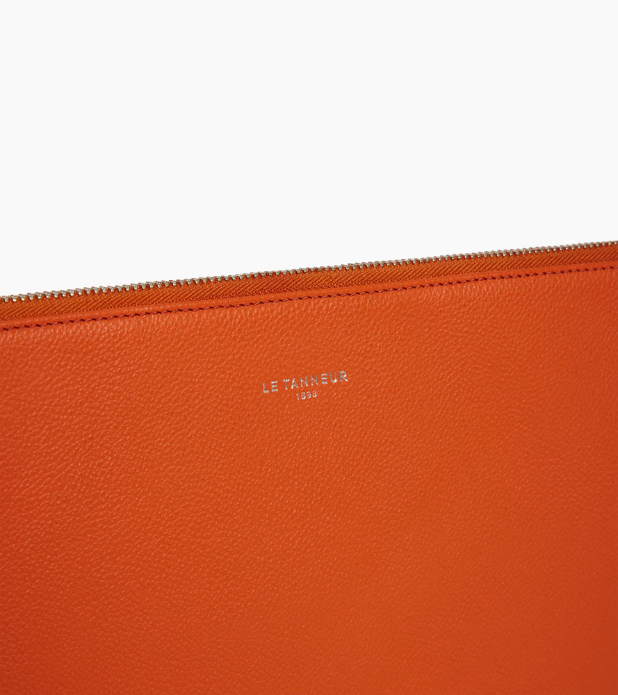 Pochette ordinateur 14" en cuir grainé