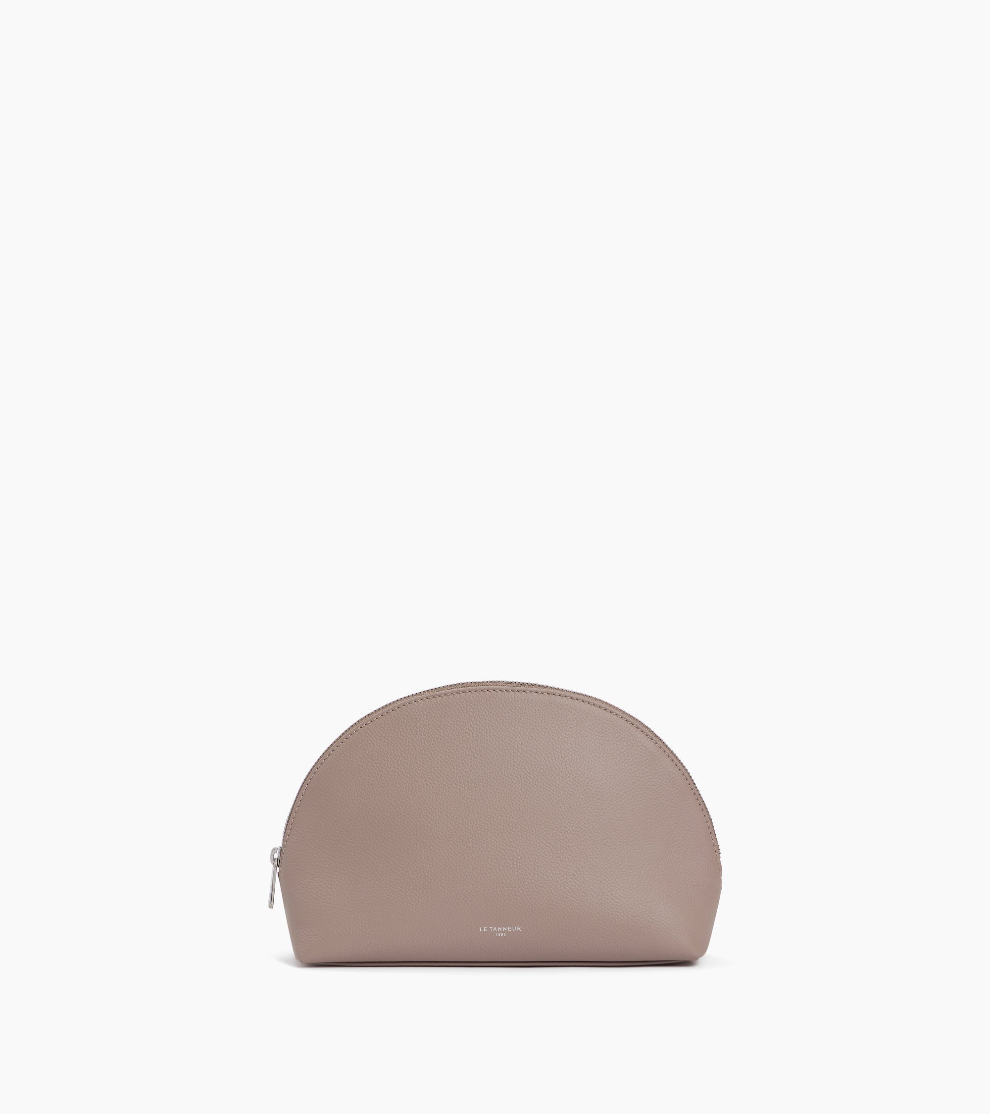 Trousse de toilette demi-lune en cuir grainé