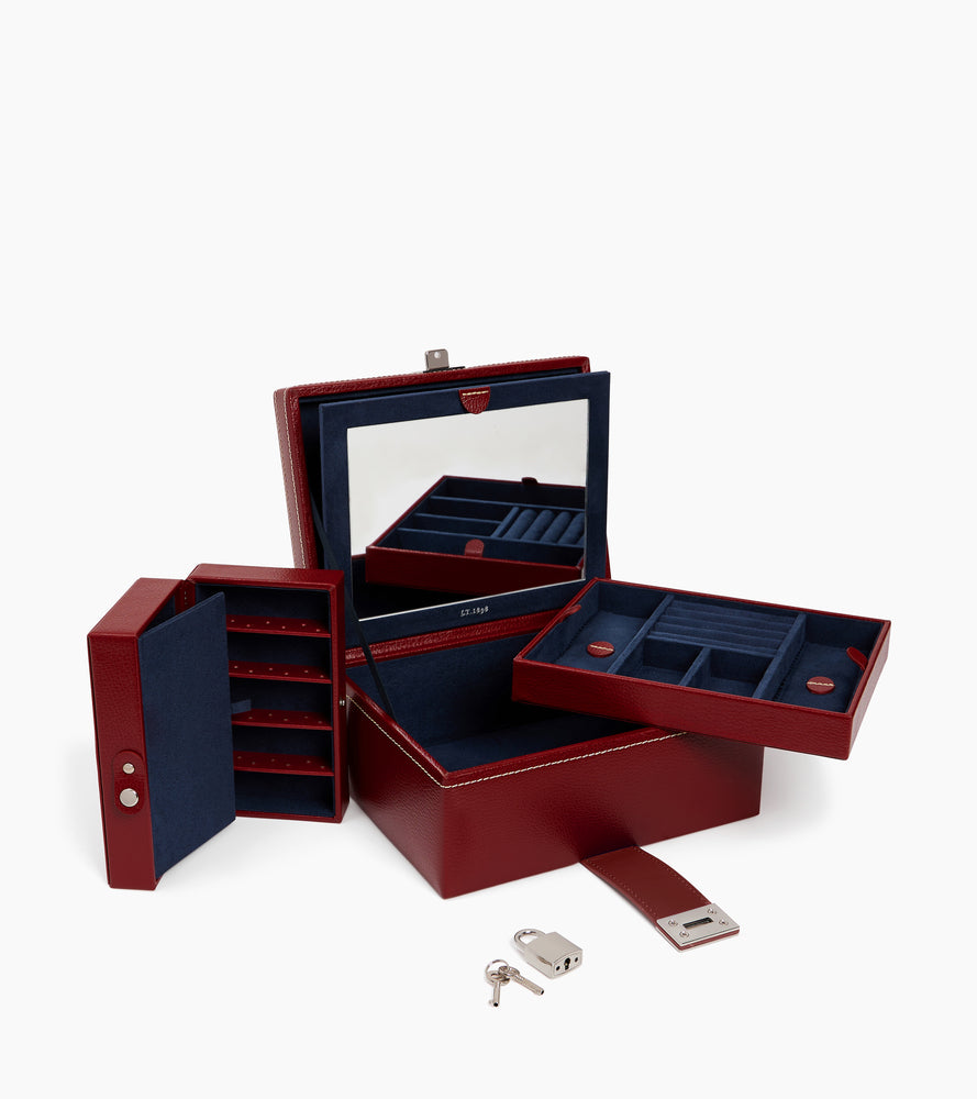 Boîte à bijoux moyen modèle en cuir