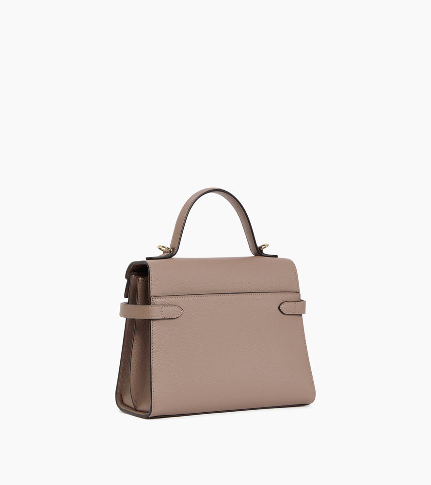 Bolso de mano mediano Emilie de piel texturizada con doble solapa