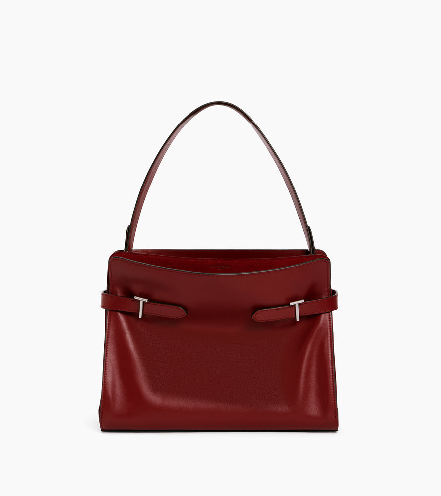 Bolsa de hombro grande modelo Emie en cuero liso y nobuk