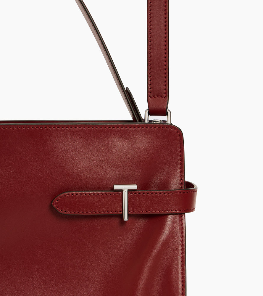 Bolsa de hombro grande modelo Emie en cuero liso y nobuk