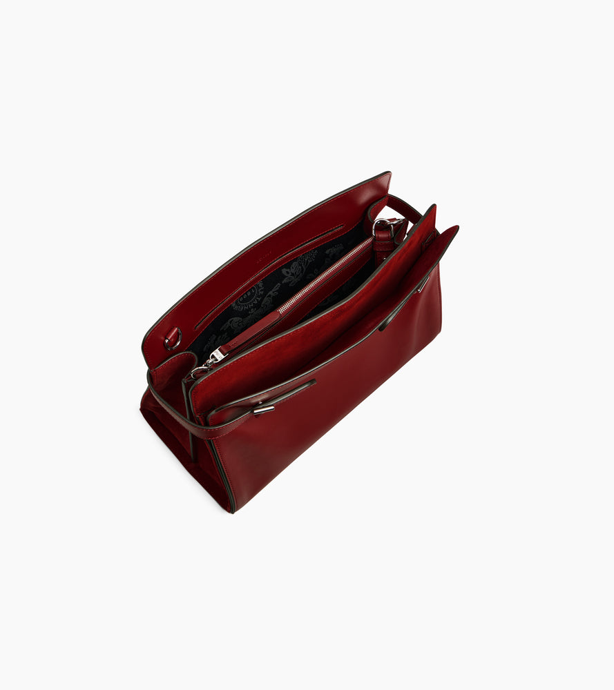 Bolsa de hombro grande modelo Emie en cuero liso y nobuk