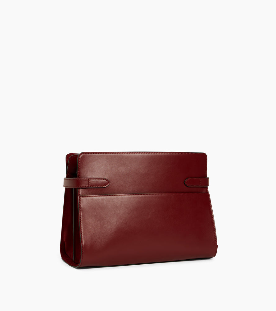 Bolsa de hombro grande modelo Emie en cuero liso y nobuk