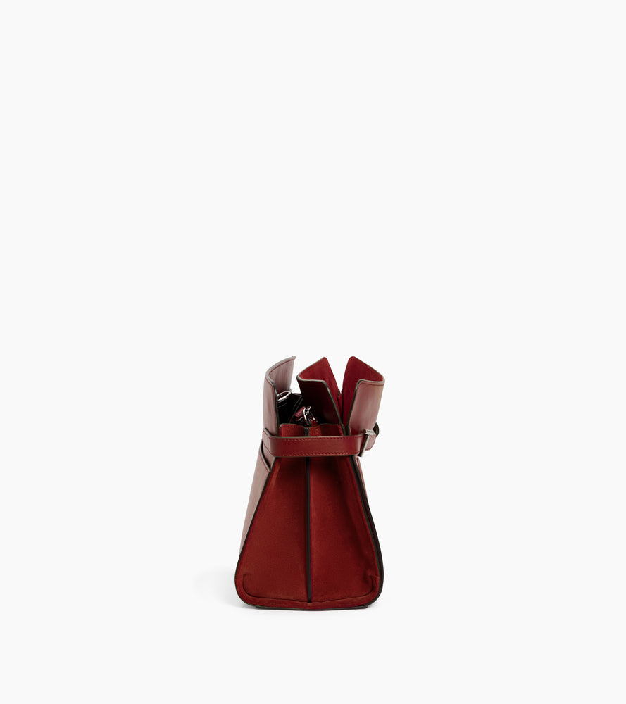 Bolsa de hombro grande modelo Emie en cuero liso y nobuk