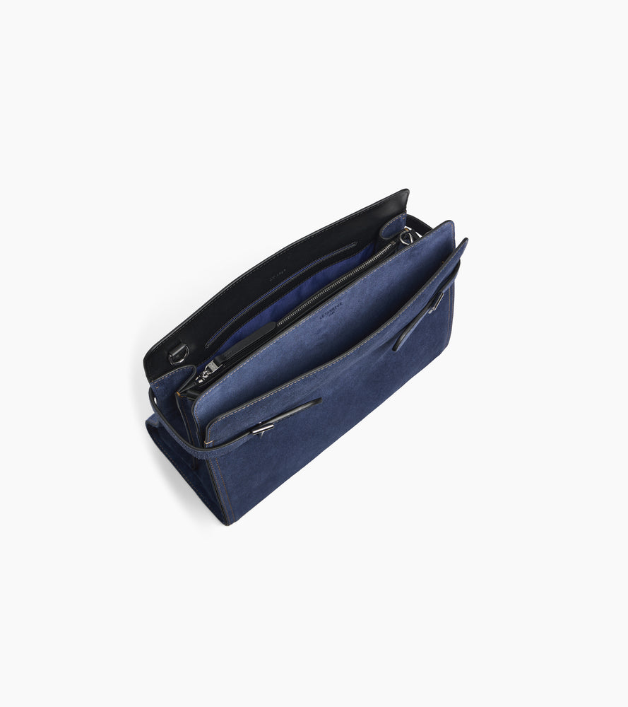 Bolsa de hombro grande modelo Emie en cuero gamuza efecto denim