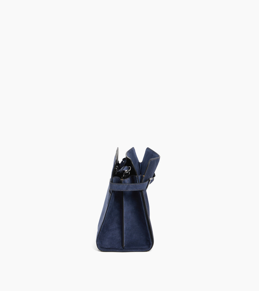 Bolsa de hombro grande modelo Emie en cuero gamuza efecto denim