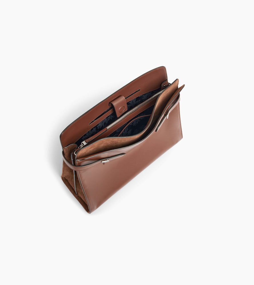 Maxi-Handtasche Emie aus Glatt- und Nubukleder