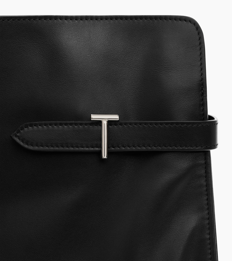 Bolsa de hombro modelo maxi Emie en cuero liso y nobuk