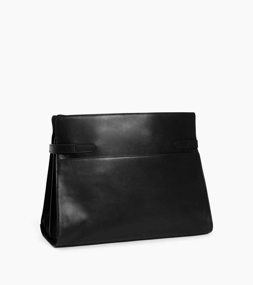Bolsa de hombro modelo maxi Emie en cuero liso y nobuk