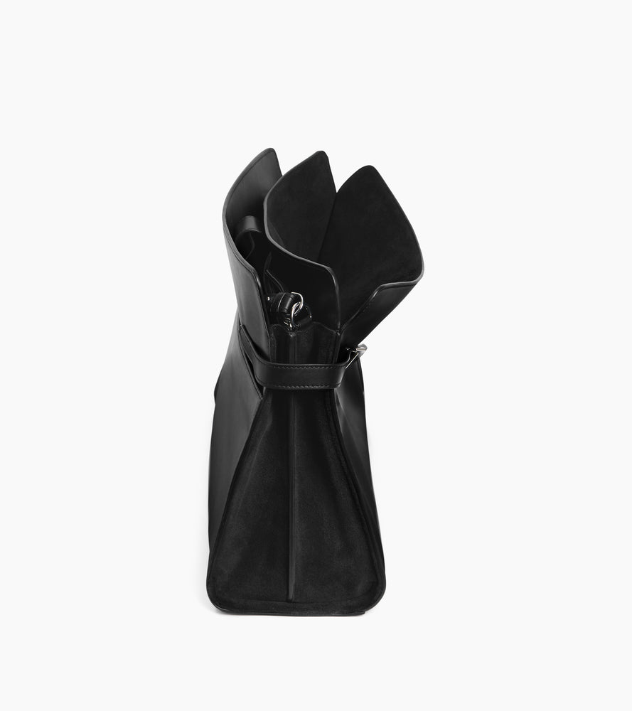 Bolsa de hombro modelo maxi Emie en cuero liso y nobuk