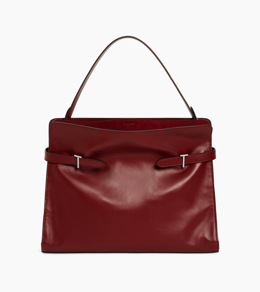 Bolsa de hombro modelo maxi Emie en cuero liso y nobuk
