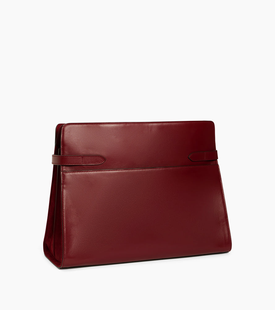 Bolsa de hombro modelo maxi Emie en cuero liso y nobuk