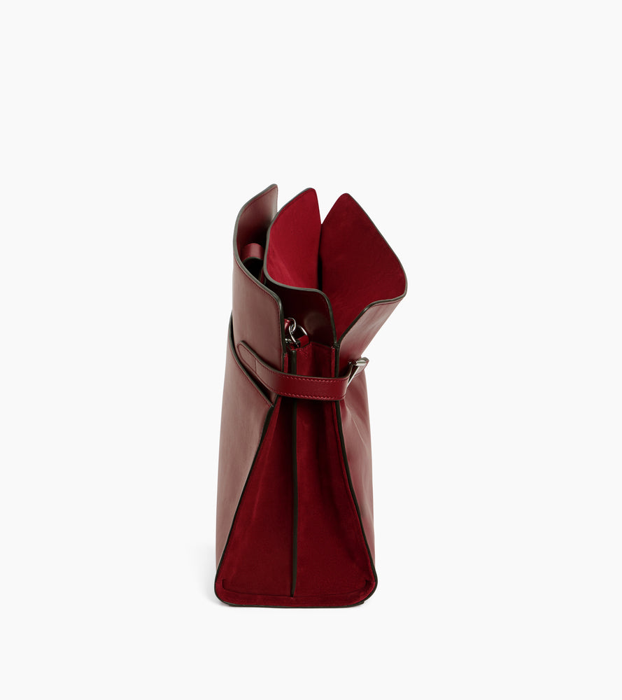 Bolsa de hombro modelo maxi Emie en cuero liso y nobuk