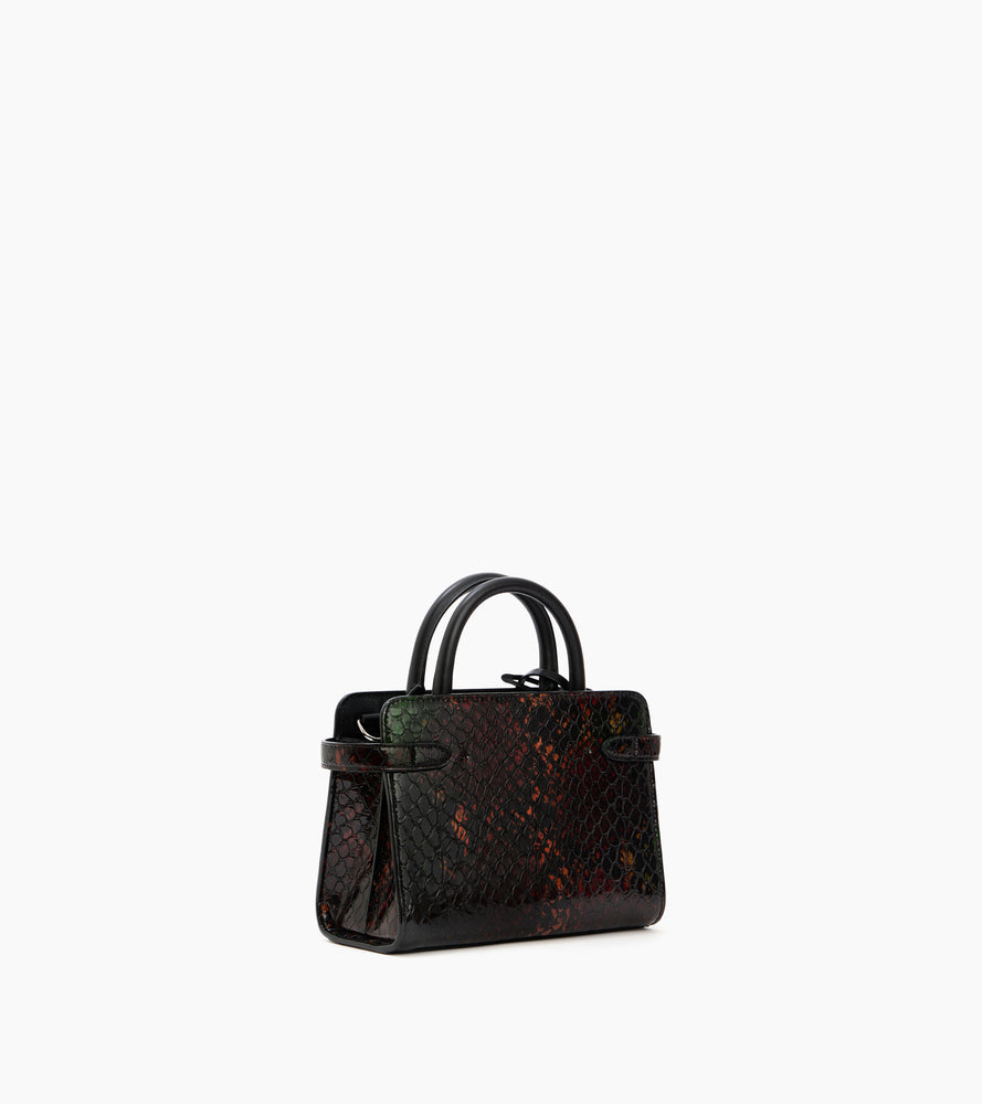 Bolso de mano de piel con efecto pitón Emilie