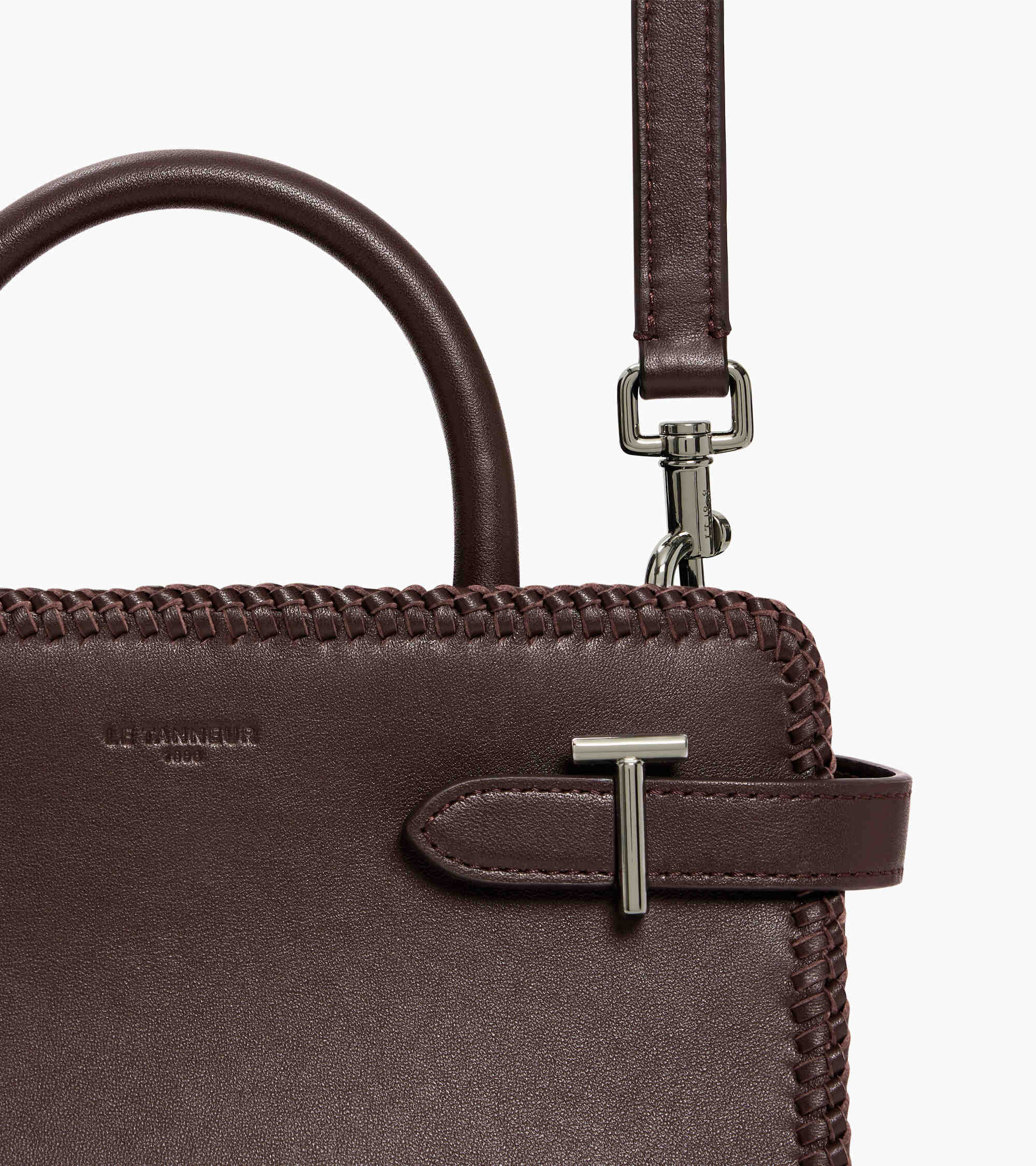 Kleine Handtasche Emilie aus Glattleder mit Ziernähten