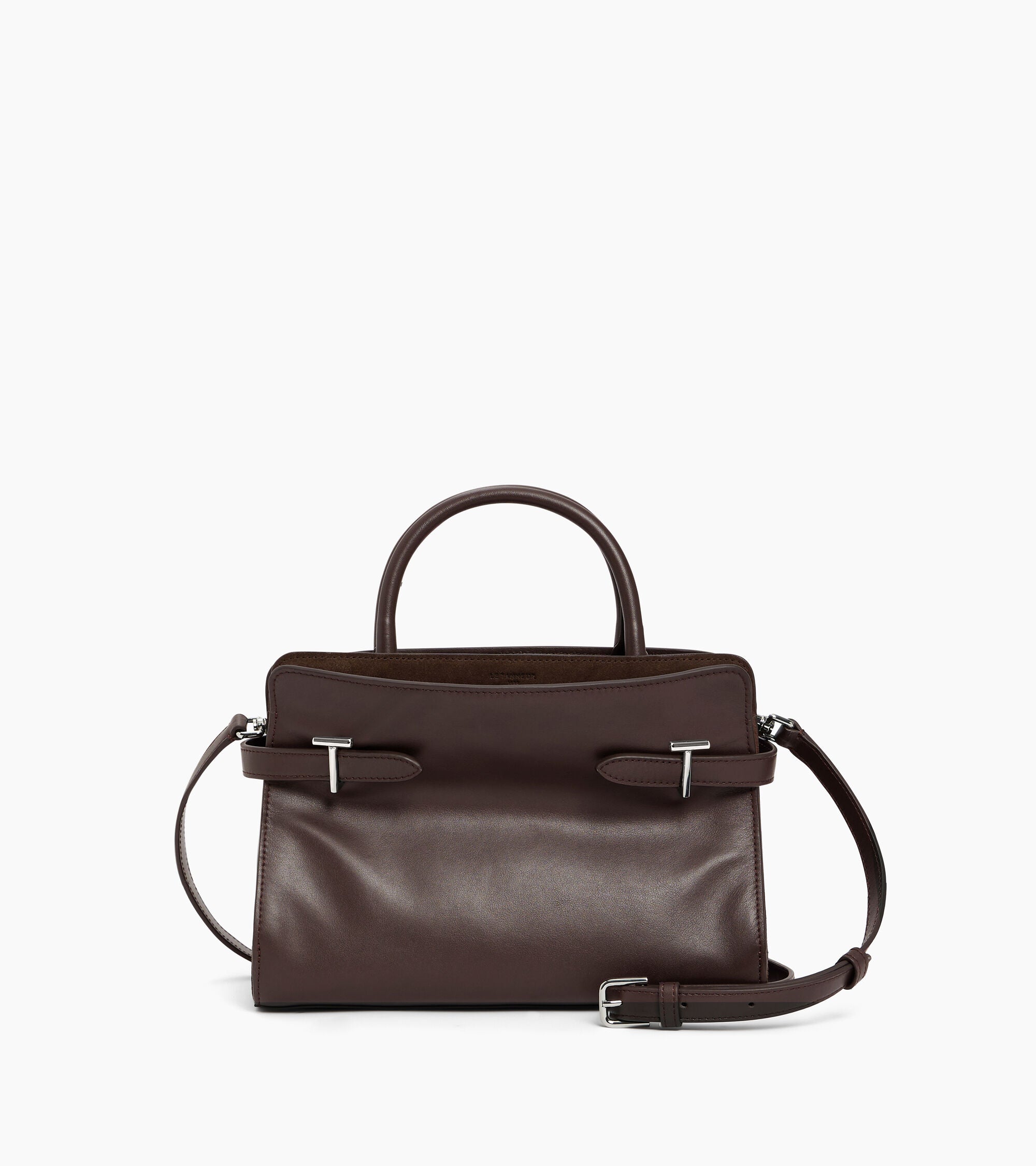 Mittelgroße Handtasche Emie aus Glatt-und Veloursleder
