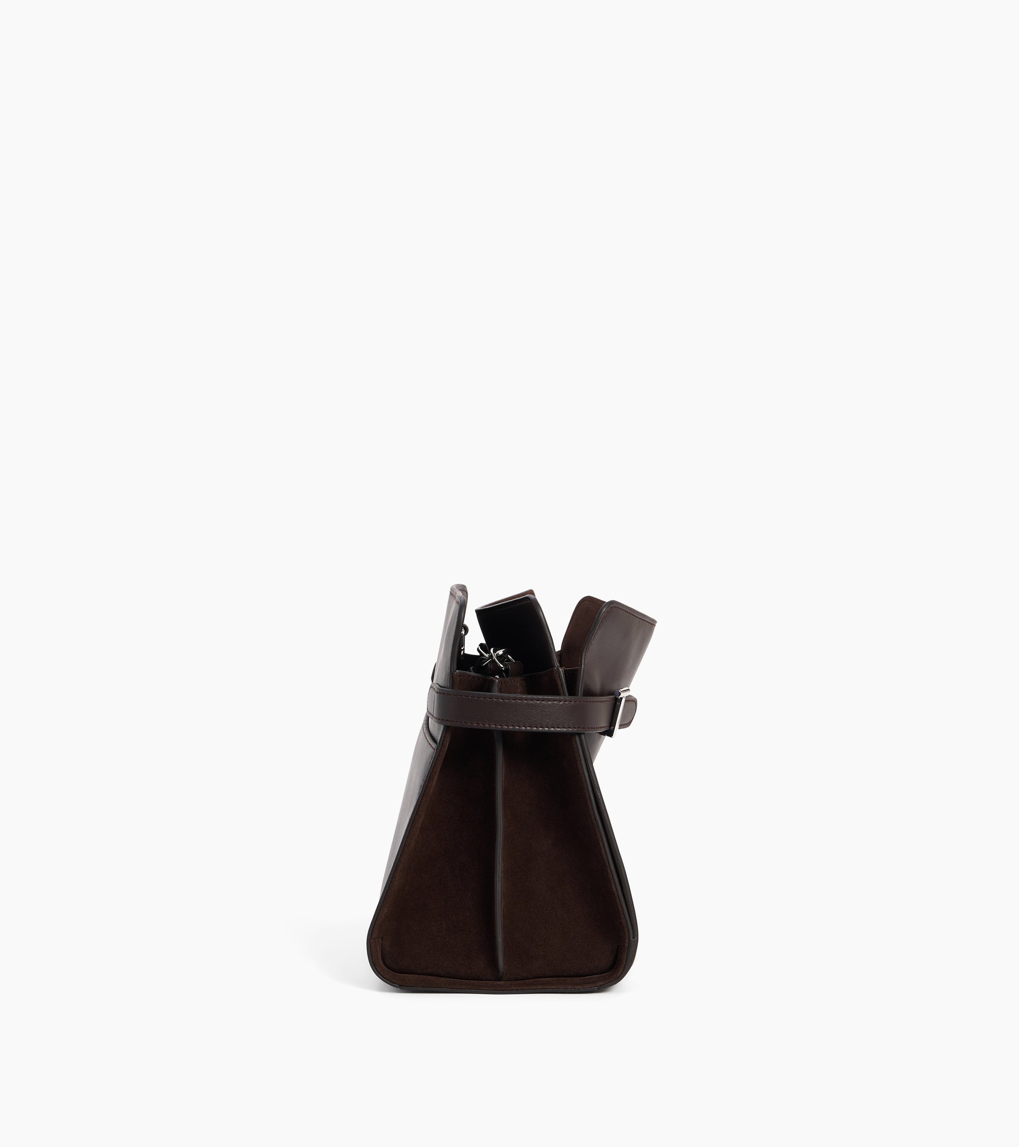 Große Handtasche Emie aus Glatt- und Nubukleder