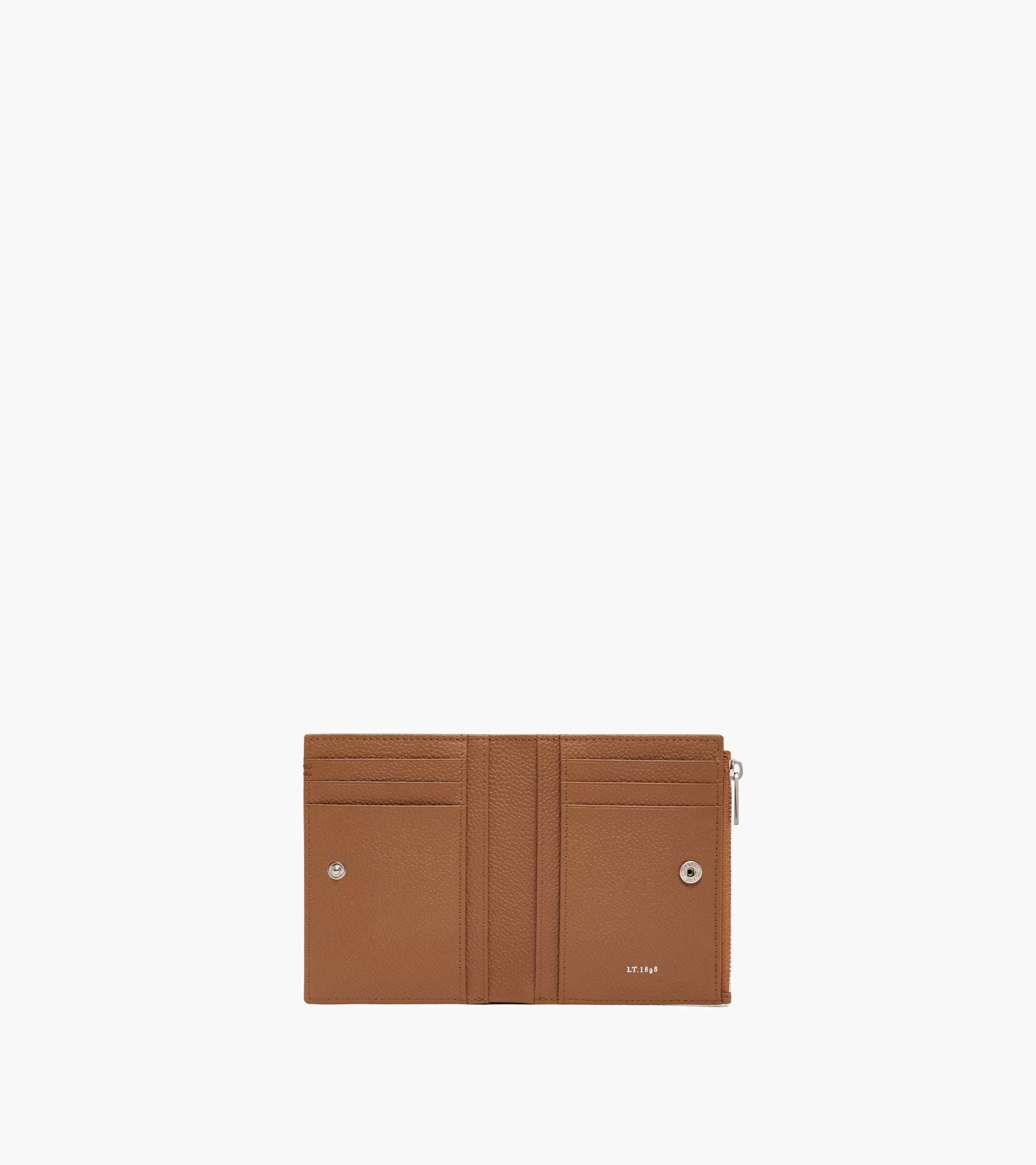 Kleine Brieftasche im Hochformat mit Reißverschluss Lucien aus genarbtem Leder