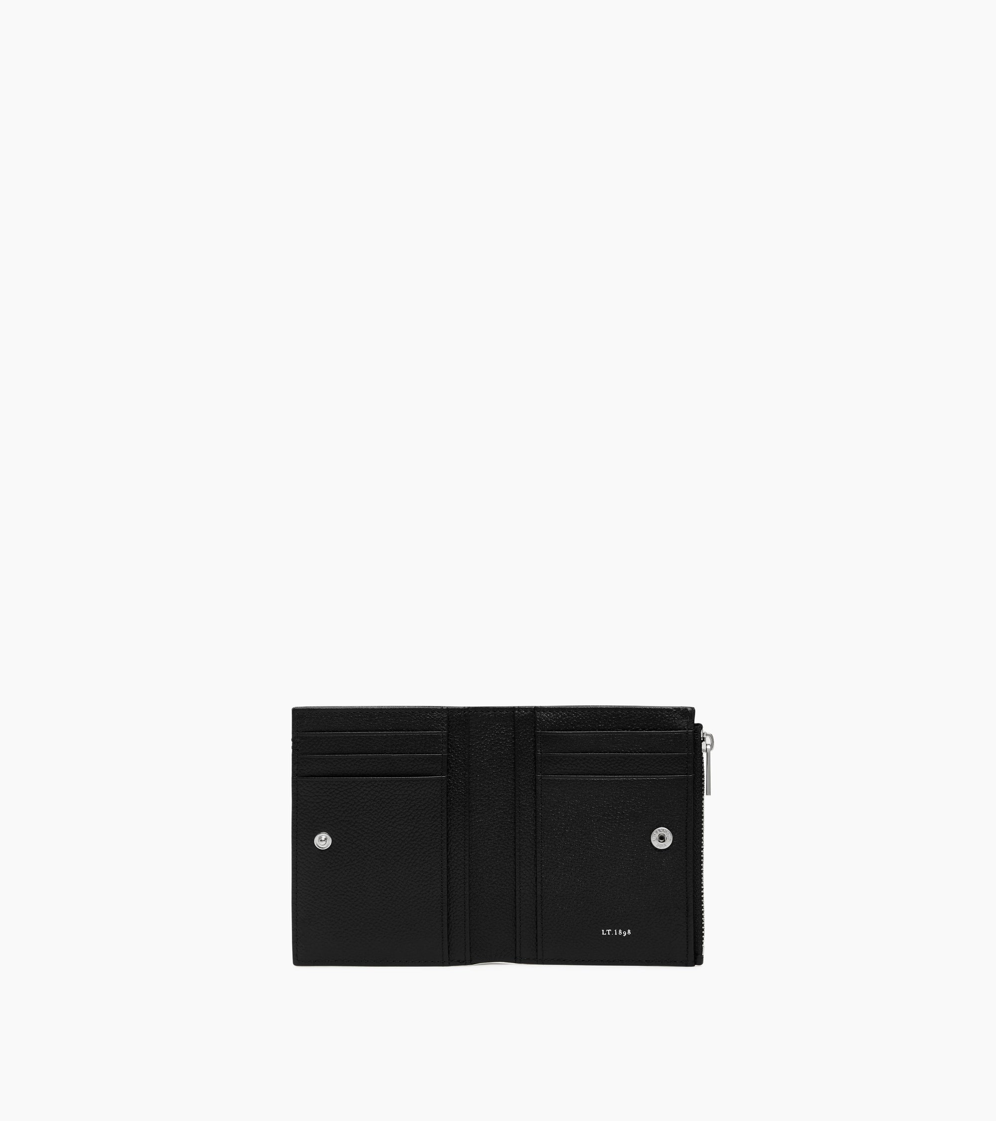 Kleine Brieftasche im Hochformat mit Reißverschluss Lucien aus genarbtem Leder