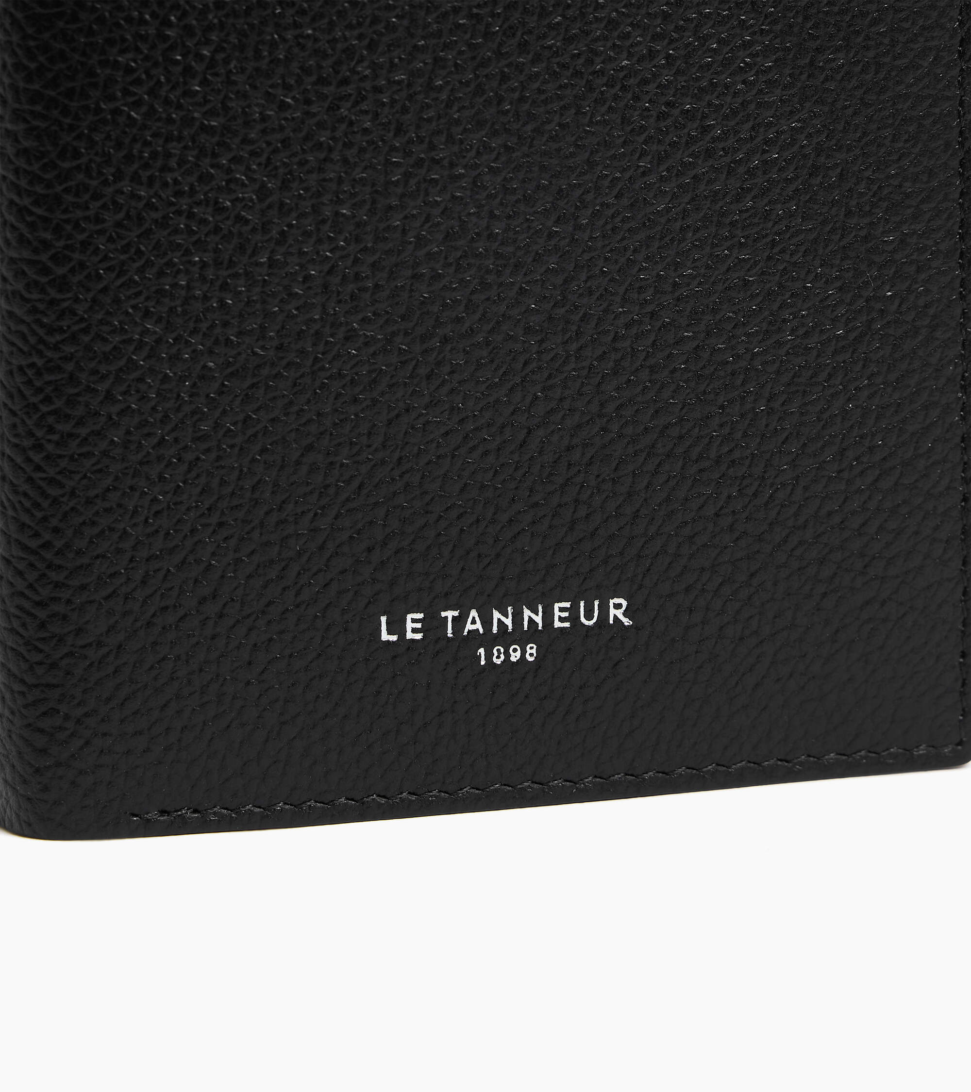 Mittelgroße Brieftasche im Hochformat mit Reißverschluss Lucien aus genarbtem Leder