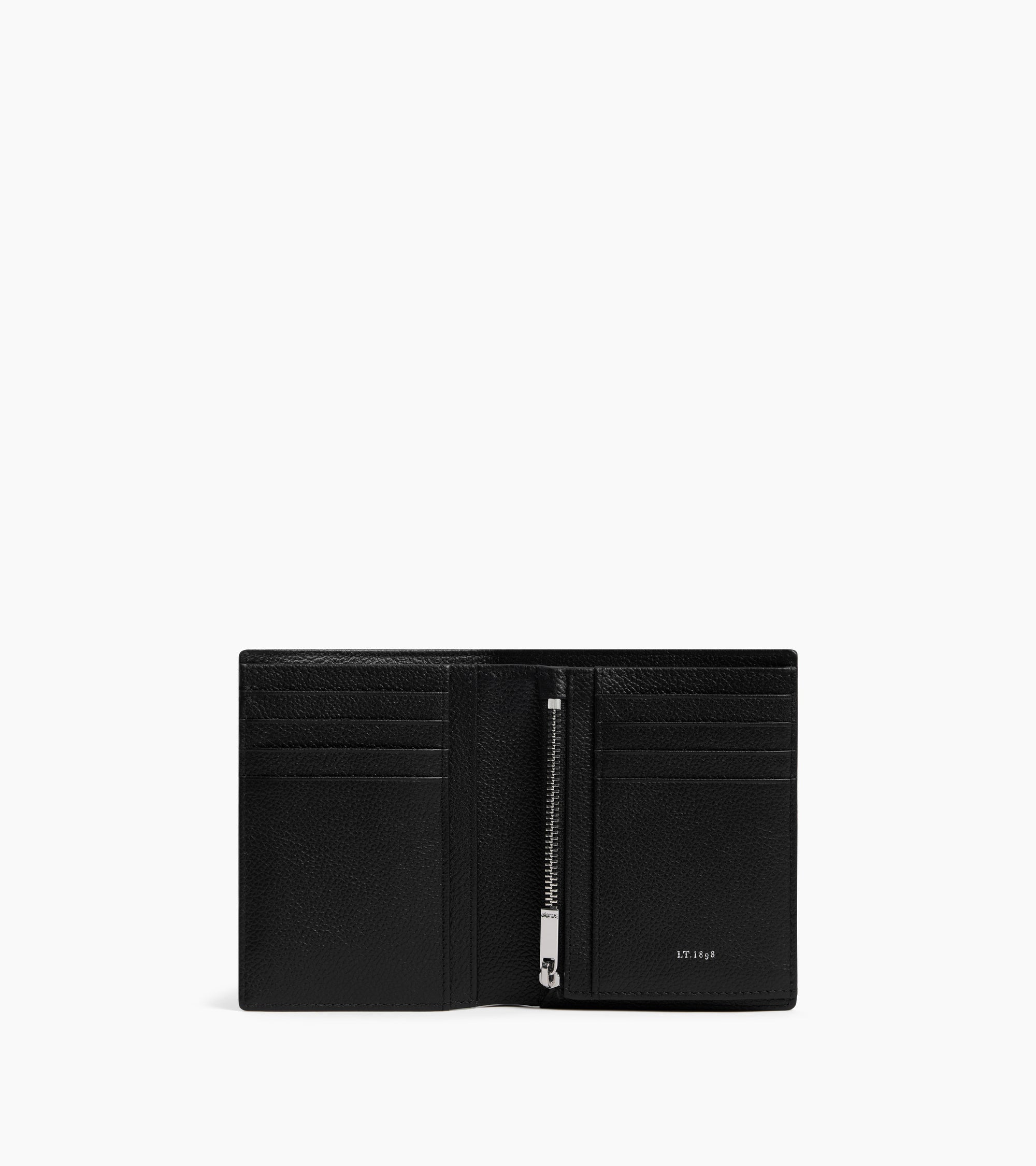 Mittelgroße Brieftasche im Hochformat mit Reißverschluss Lucien aus genarbtem Leder