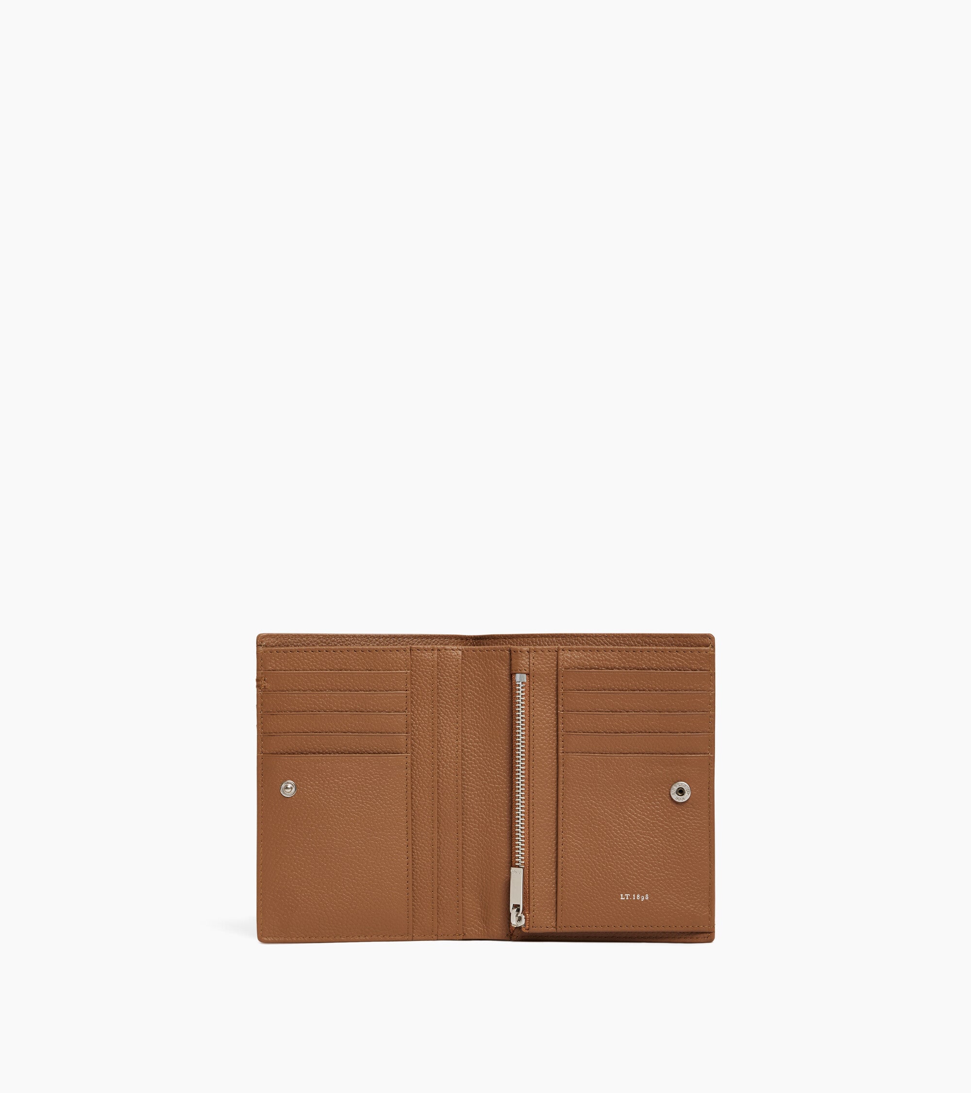 Große Brieftasche im Hochformat mit Reißverschluss Lucien aus genarbtem Leder