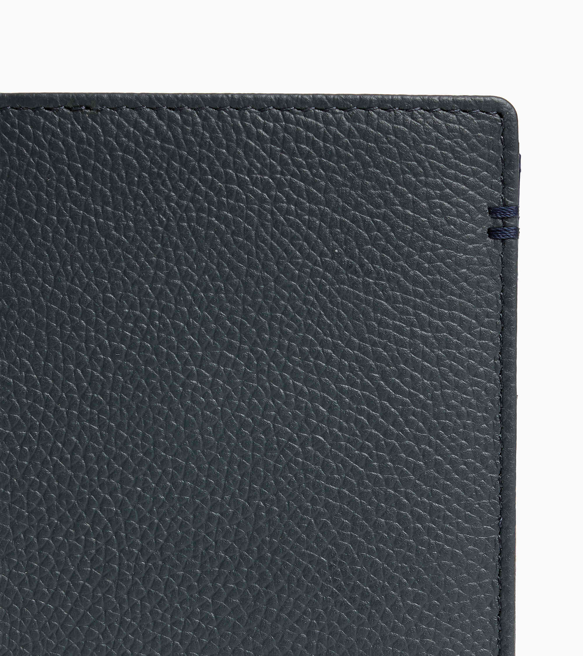Kleine Bifold-Brieftasche im Hochformat mit Reißverschluss Lucien aus genarbtem Leder