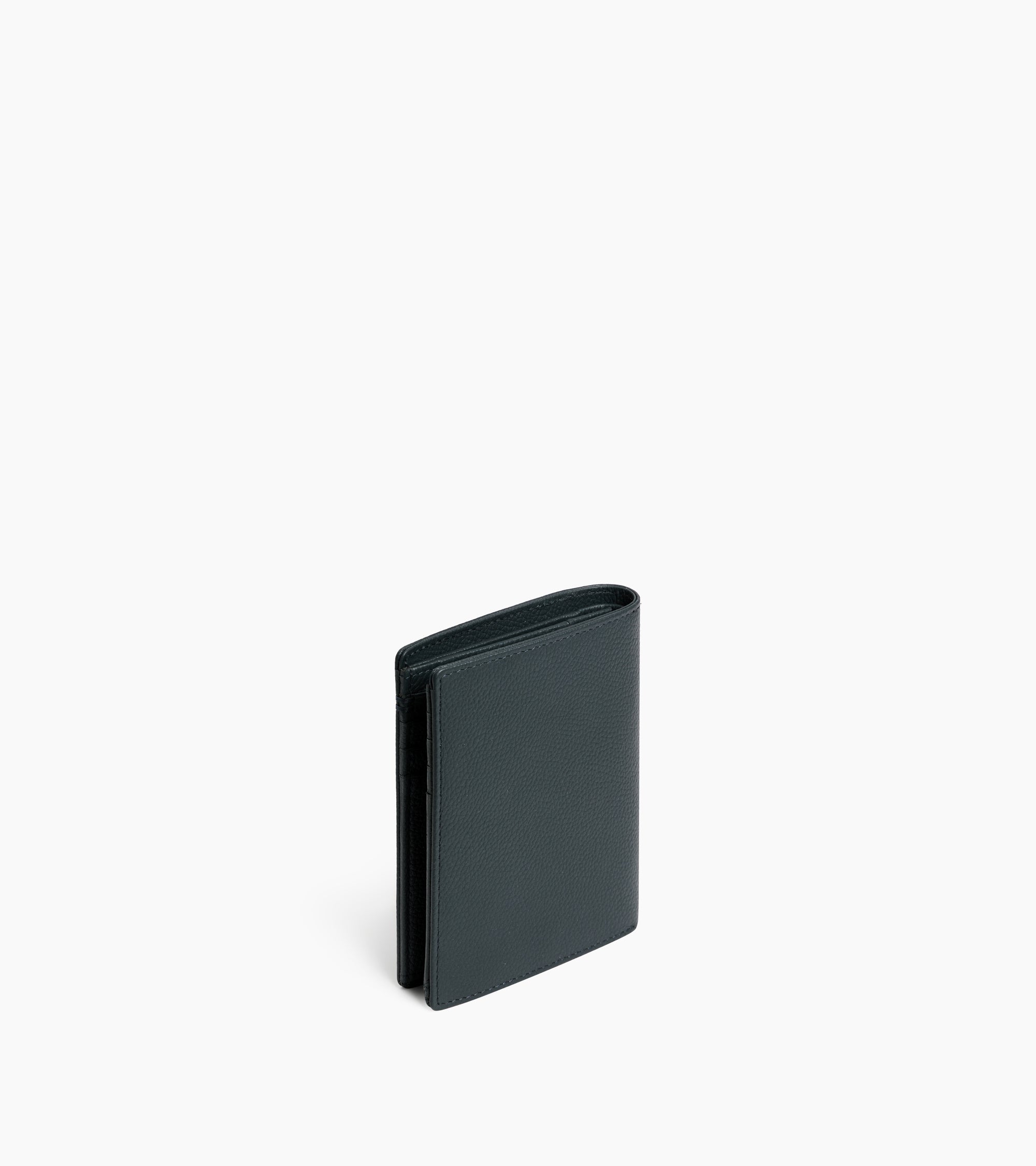 Kleine Bifold-Brieftasche im Hochformat mit Reißverschluss Lucien aus genarbtem Leder