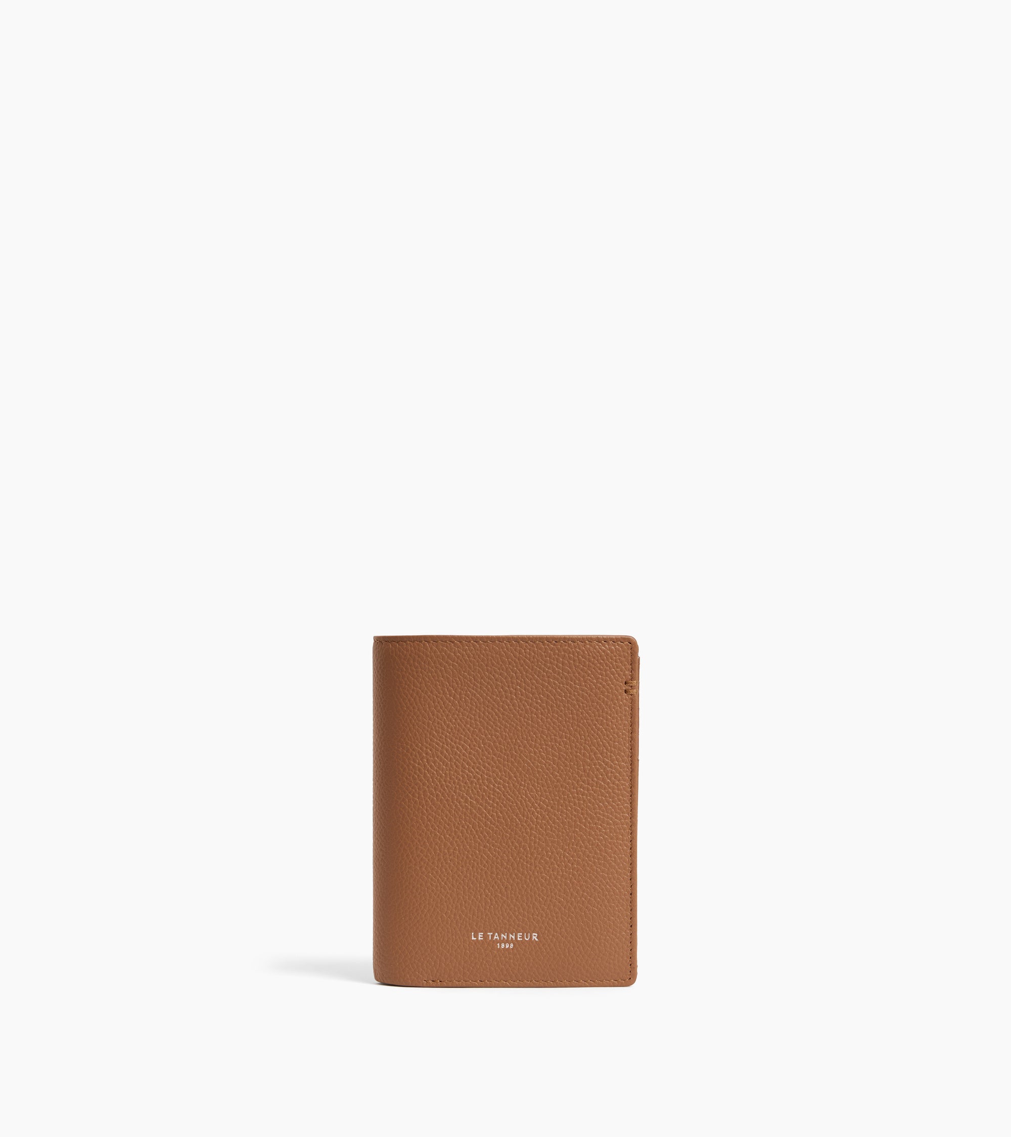 Lucien グレインレザー ファスナー付き スモール 縦型 二つ折り財布