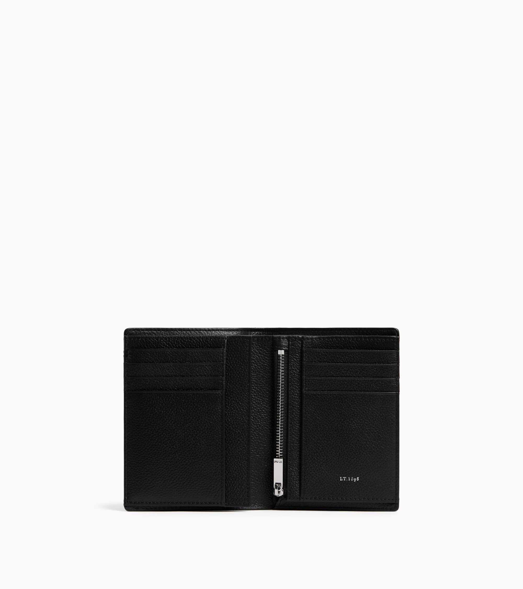 Lucien グレインレザー ファスナー付き スモール 縦型 二つ折り財布