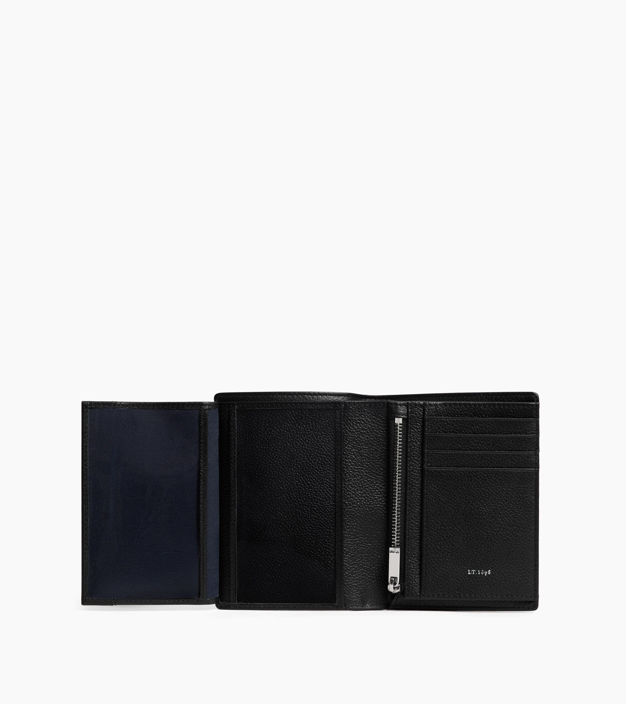 Lucien グレインレザー ファスナー付き スモール 縦型 二つ折り財布