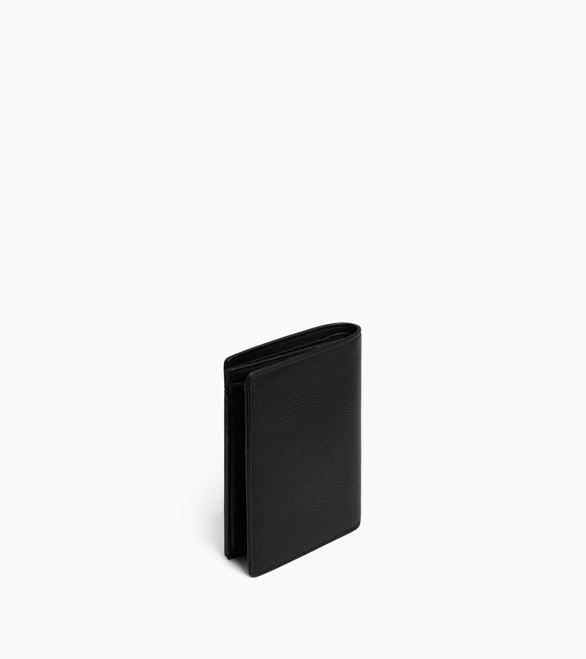 Kleine Bifold-Brieftasche im Hochformat mit Reißverschluss Lucien aus genarbtem Leder