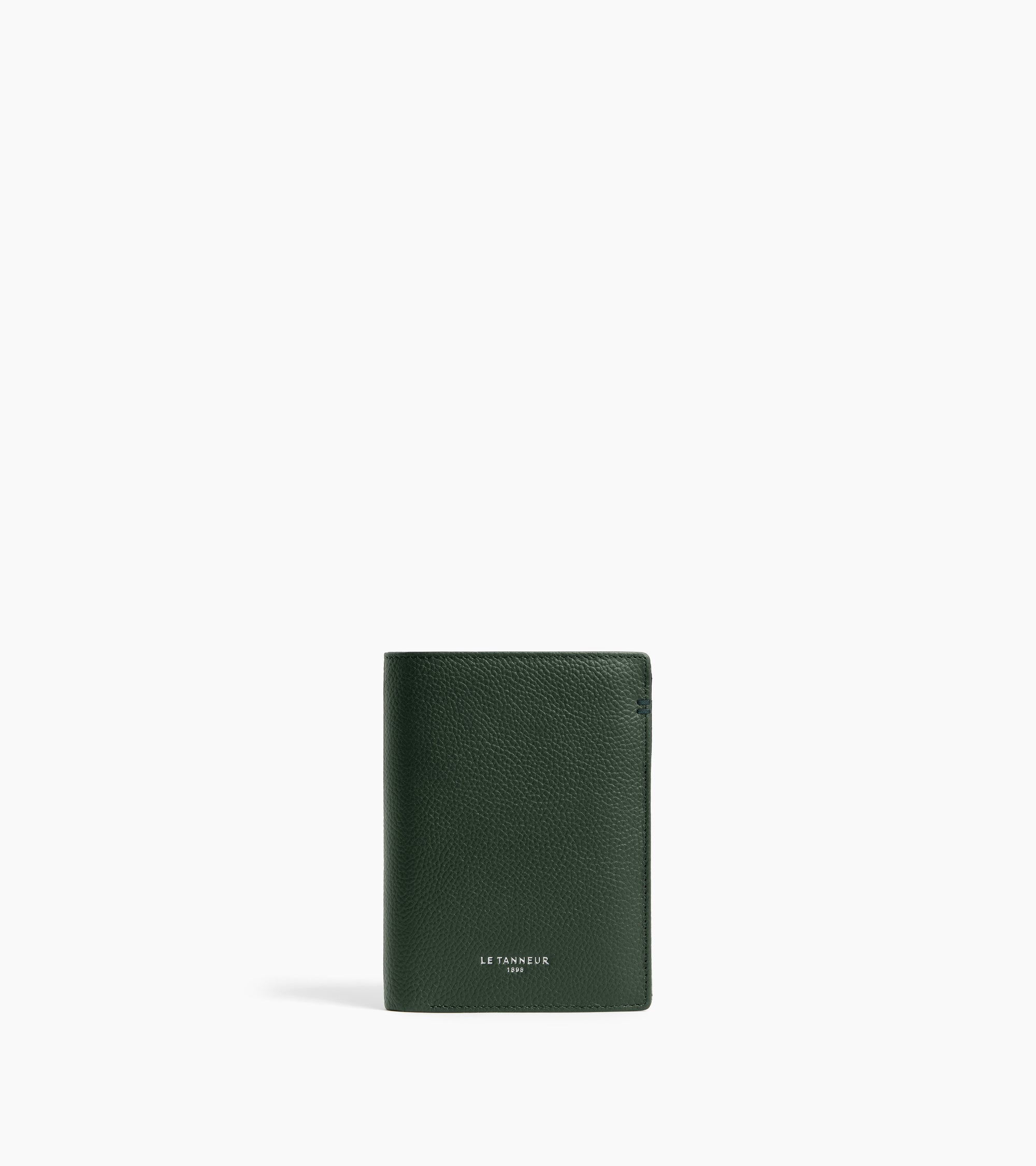 Lucien グレインレザー ファスナー付き スモール 縦型 二つ折り財布