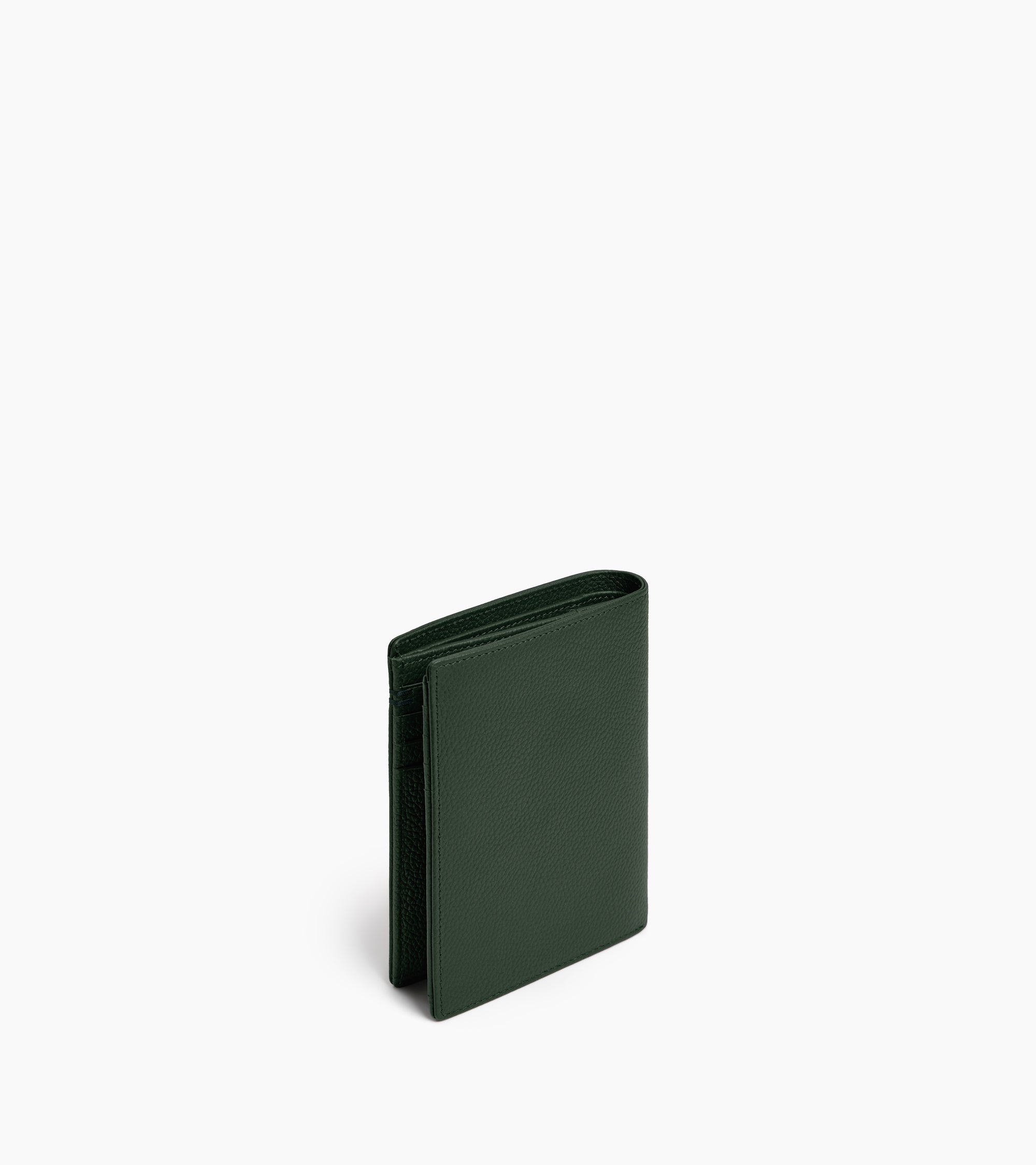 Kleine Bifold-Brieftasche im Hochformat mit Reißverschluss Lucien aus genarbtem Leder