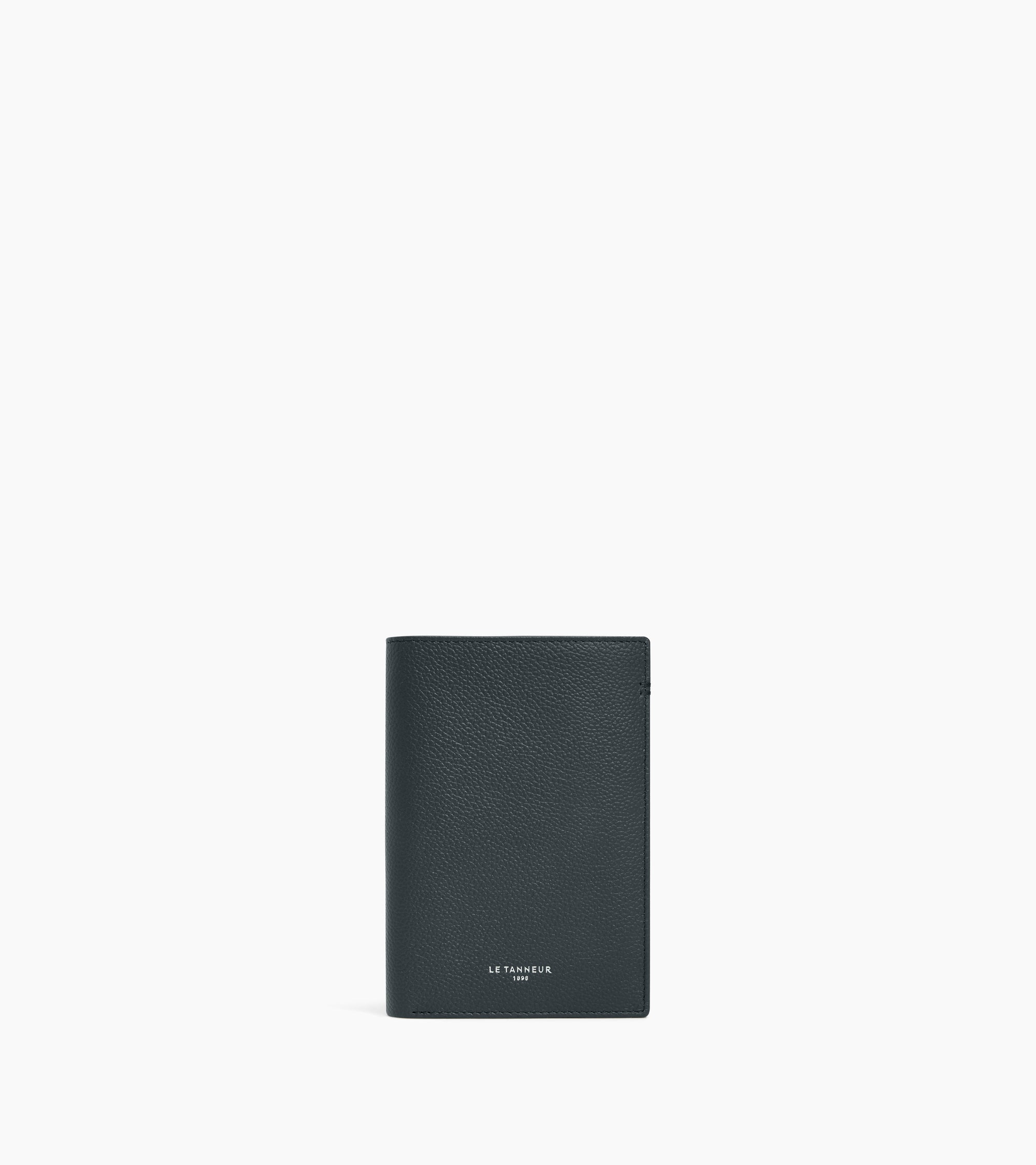 Mittelgroße Bifold-Brieftasche im Hochformat mit Reißverschluss Lucien aus genarbtem Leder