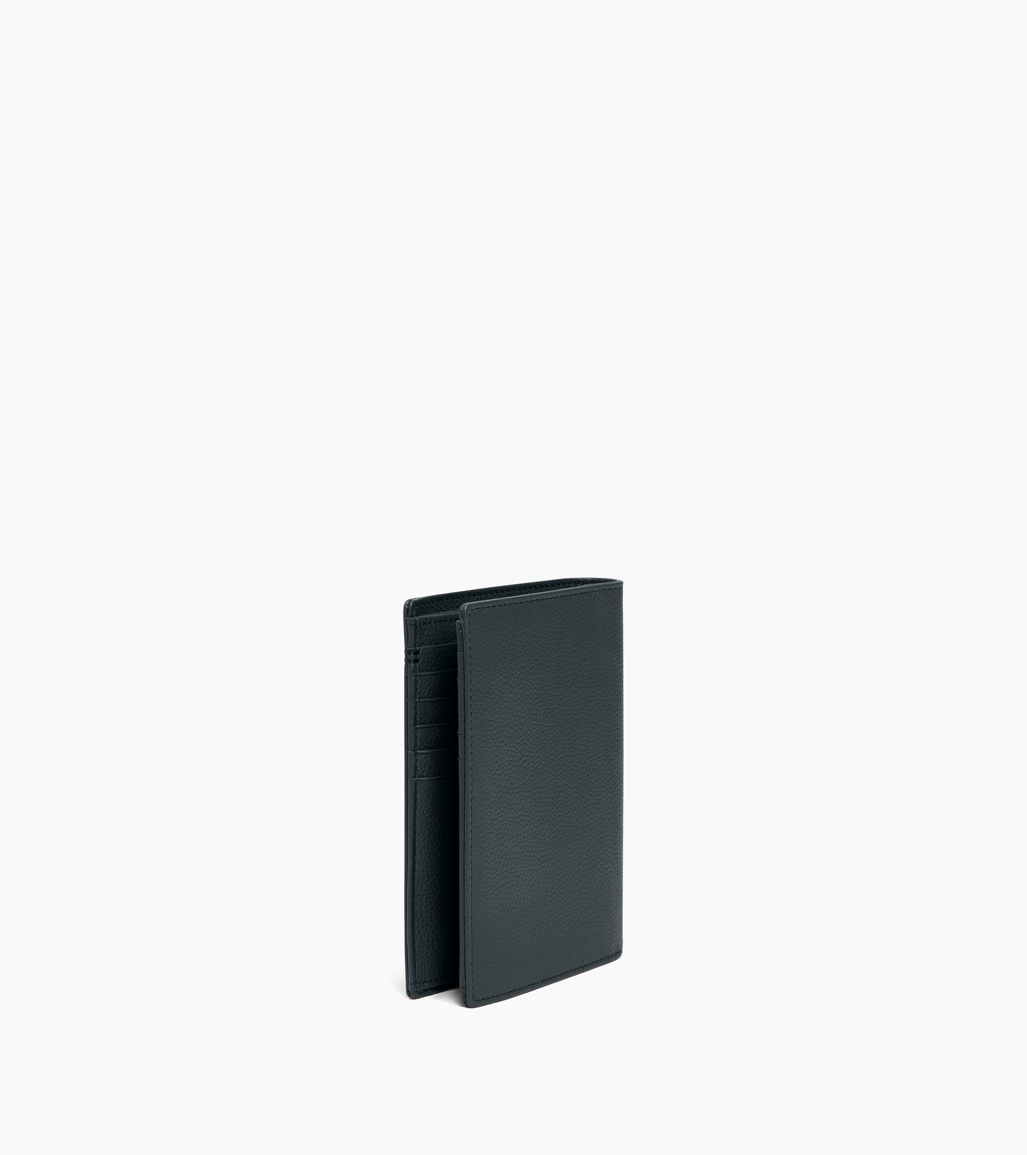 Mittelgroße Bifold-Brieftasche im Hochformat mit Reißverschluss Lucien aus genarbtem Leder